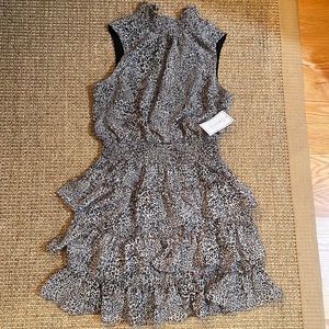 1. State Leopard Ruffle Dress Small
